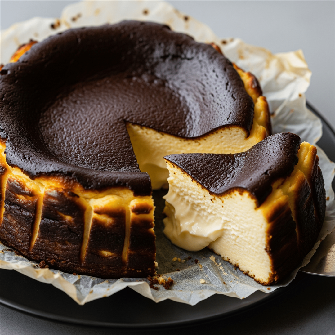 焦げ目が特徴的なバスクチーズケーキ