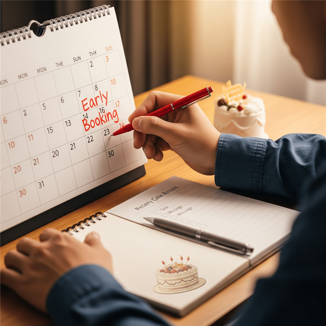 ケーキ予約の計画とカレンダー記入