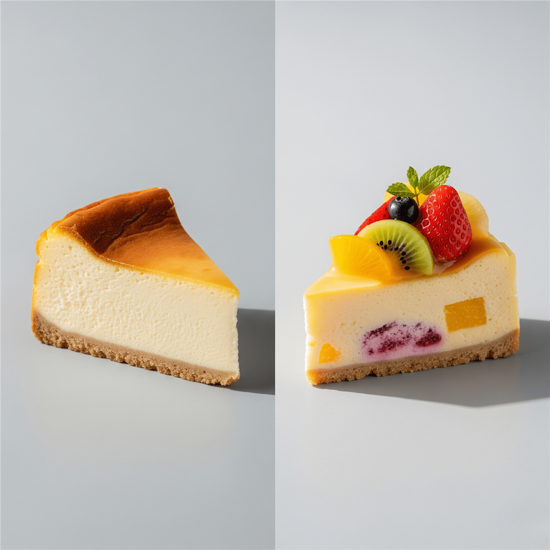 濃厚ベイクドと軽やかレアチーズケーキの比較