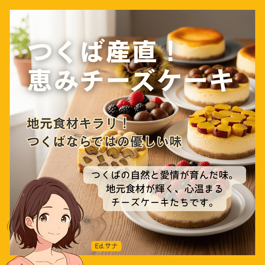 つくばならではの味覚！地元食材を活かしたチーズケーキセレクション